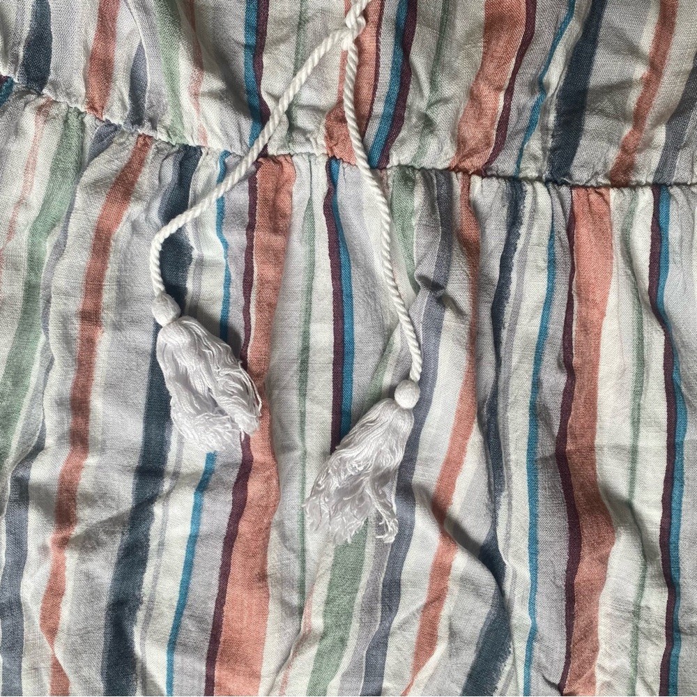 Torrid Striped Peplum Rayon Slub Dolman Top Tassel Strap Colorful Size Large - Picture 5 of 9